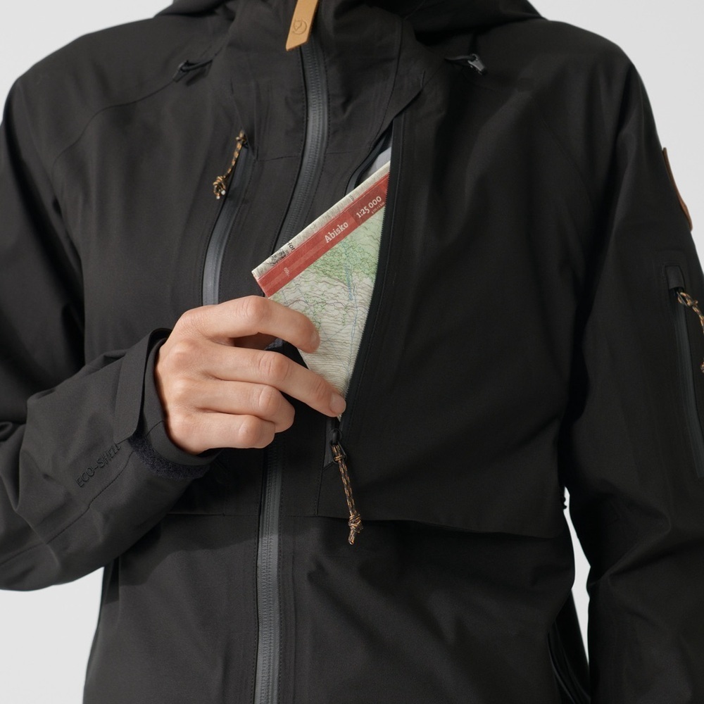 Fjällräven Keb Eco-Shell Waterproof Hooded Rain Jacket Black Women’s Small - Picture 12 of 16